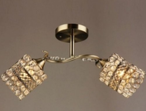 Люстра потолочная двухрожковая Мелодия Света E27 Золото картинка 